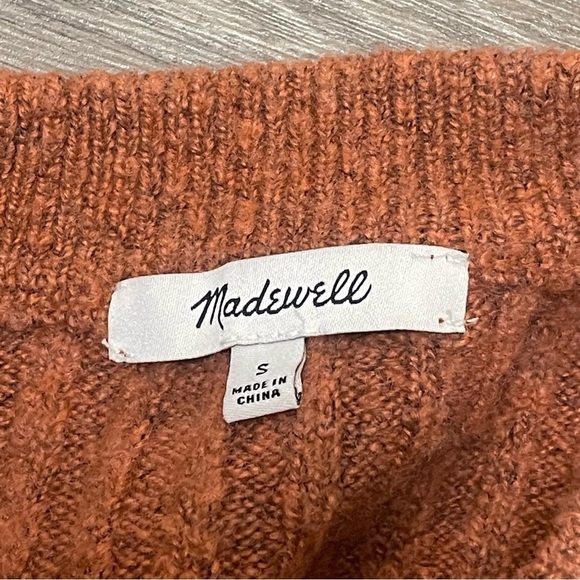 Madewell Women's Readfield Pullover Sweater Rust Orange Wool Sz S NI058 - Picture 6 of 9